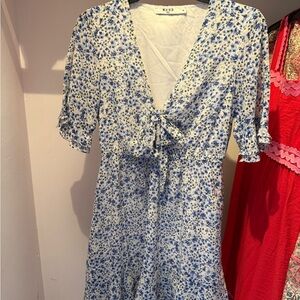 NAKD Blue Floral Dress